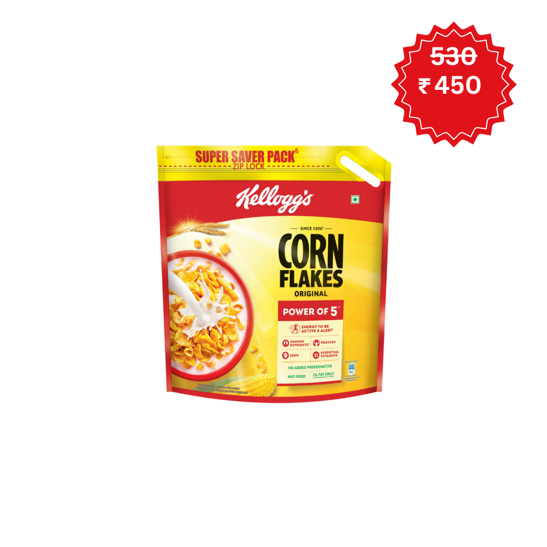 Kellogg's Corn Flakes Original 1.2kg Mrp - ₹ 530